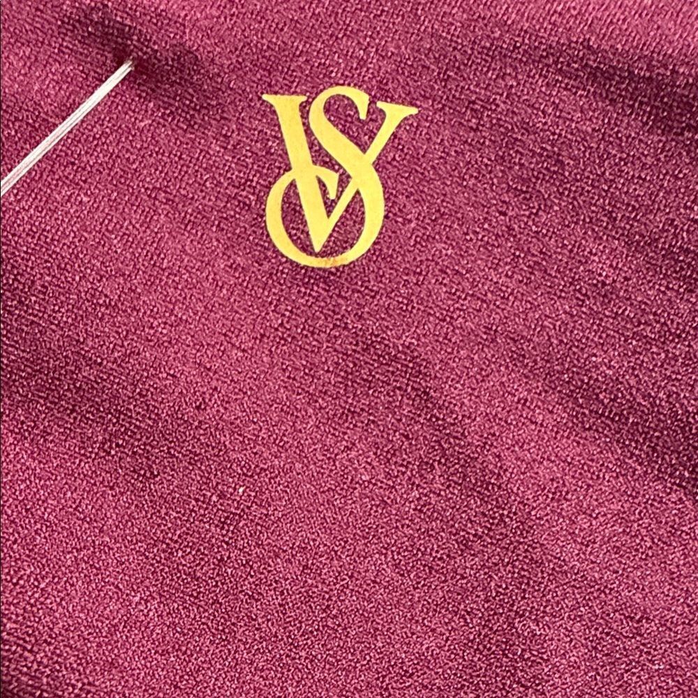 Victoria's Secret Wine Burgundy Panty with Gold Logo